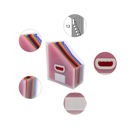 Trieur à soufflet en polypropylène A4 avec poignées - portrait