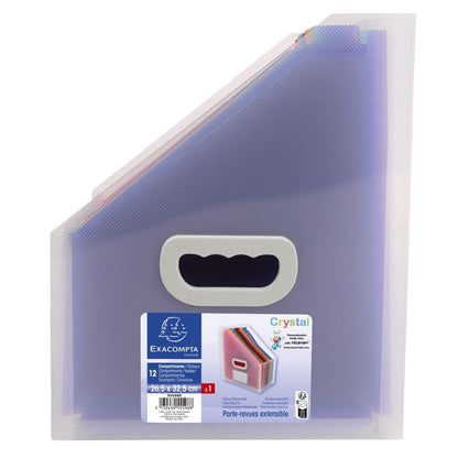 Trieur à soufflet en polypropylène A4 avec poignées - portrait