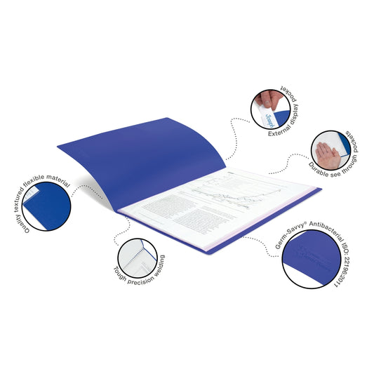 Porte-documents souples A4 Rapesco Germ-Savvy (lot/2) bleu - 20 vues