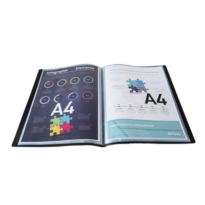 Porte-documents semi-rigide A4 100 vues - noir