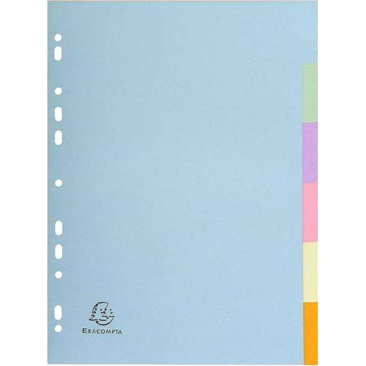Intercalaires recyclés A4 pastels - 10 positions