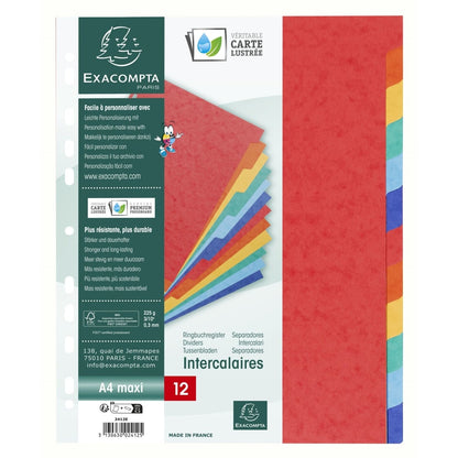 Intercalaires A4 extra larges - 12 positions