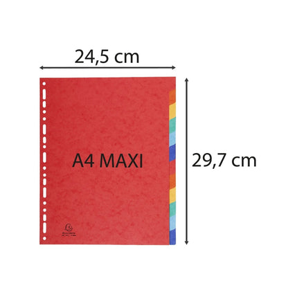Intercalaires A4 extra larges - 12 positions