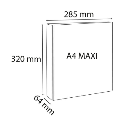 Classeur de présentation 4 anneaux A4 Maxi 40 mm - blanc