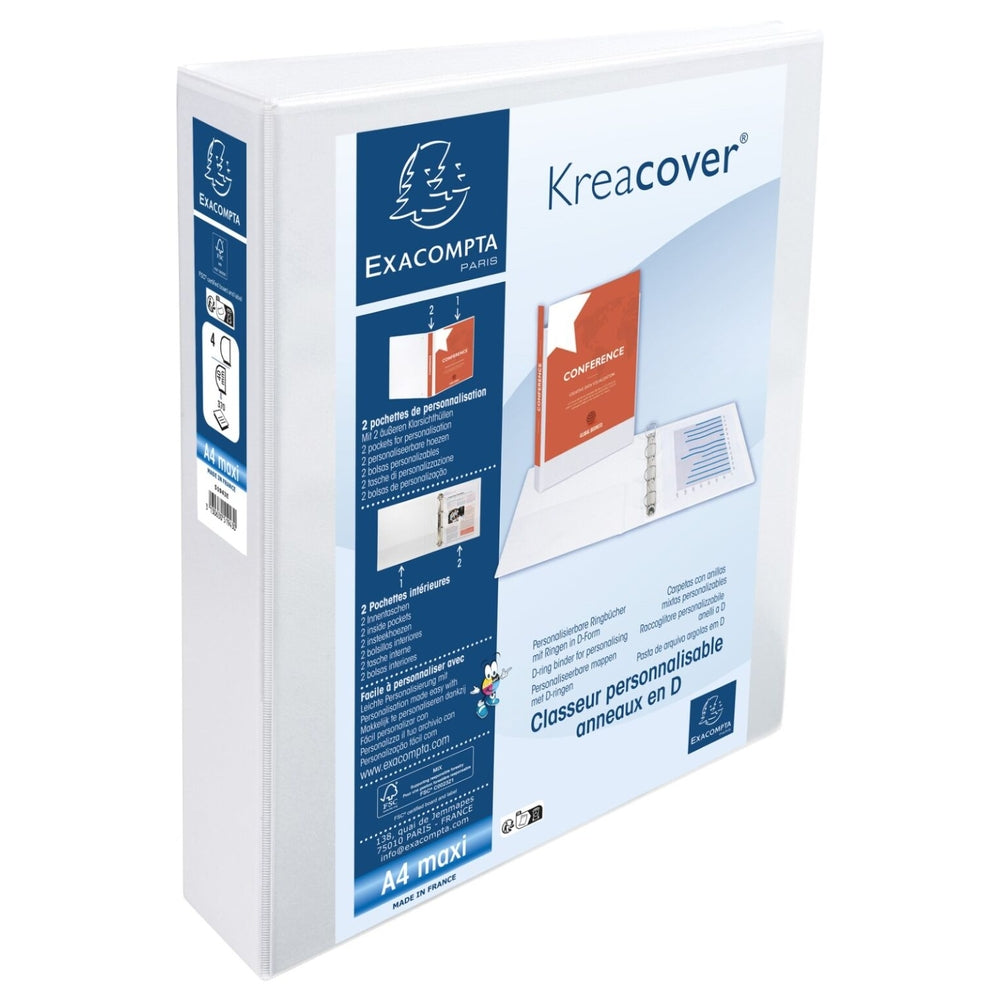 Classeur de présentation 4 anneaux A4 Maxi 40 mm - blanc