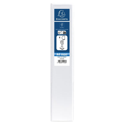 Classeur de présentation 4 anneaux A4 Maxi 40 mm - blanc