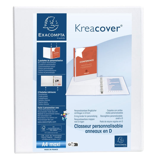 Classeur de présentation 4 anneaux A4 Maxi 40 mm - blanc
