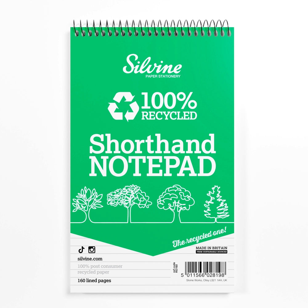 Carnets de sténographie recyclés Silvine 203 x 127 mm (lot/12)