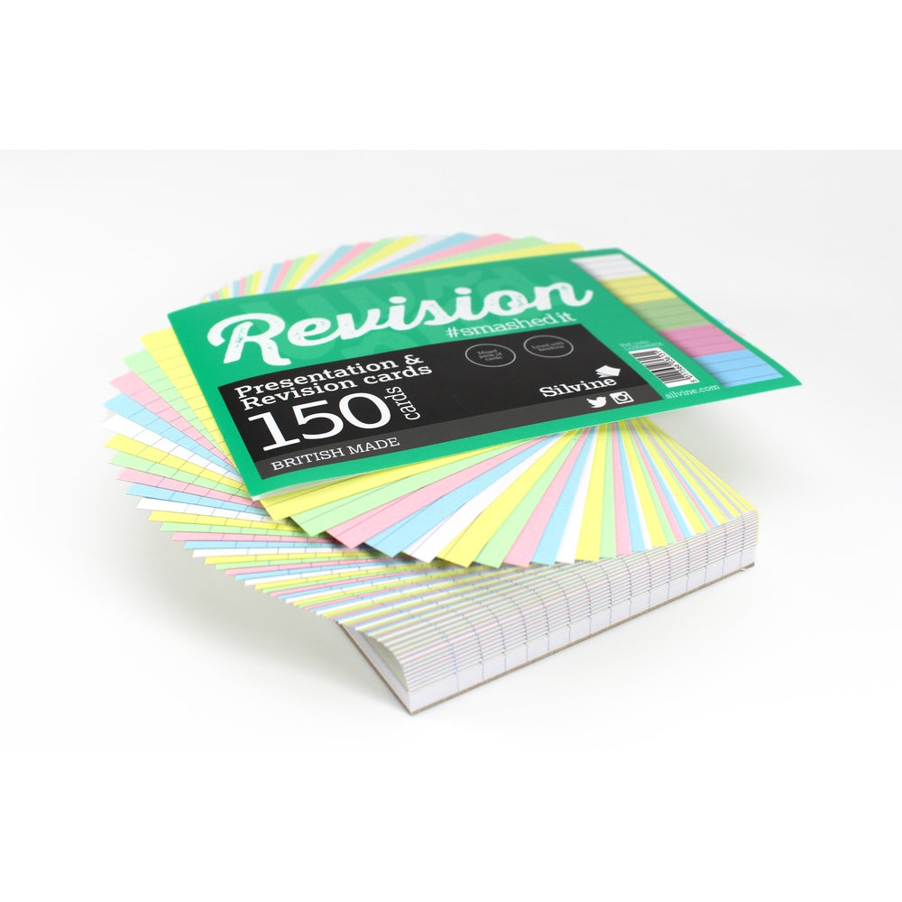 Fiches de révision couleurs assorties 150 fiches - 152 x 102 mm