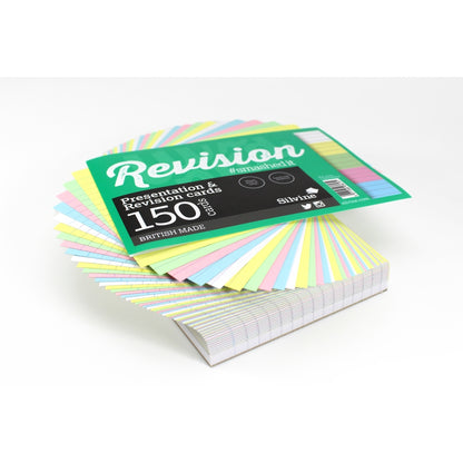 Fiches de révision couleurs assorties 150 fiches - 152 x 102 mm