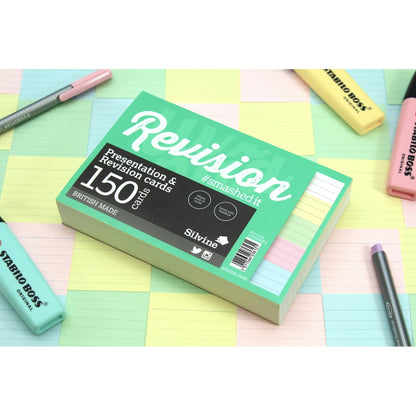 Fiches de révision couleurs assorties 150 fiches - 152 x 102 mm