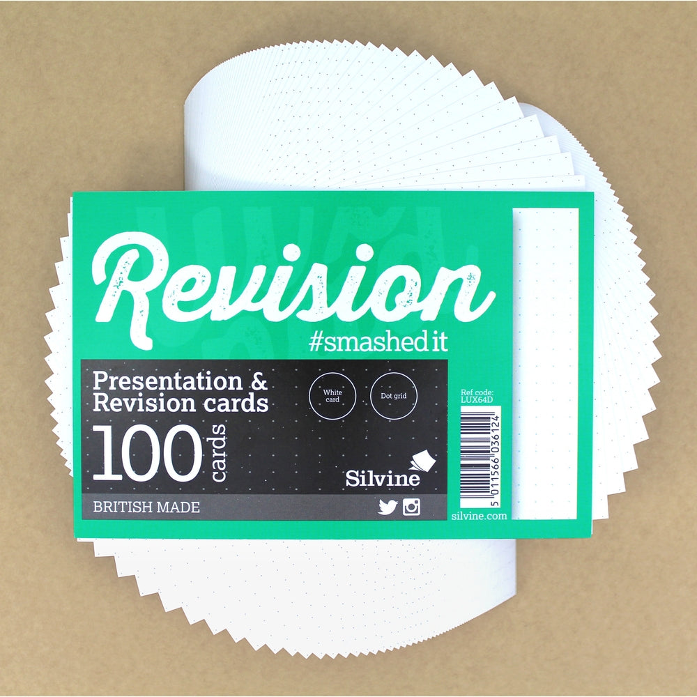 Fiches de révision 152 x 102 mm, blanches, quadrillées 5 mm, 100 fiches