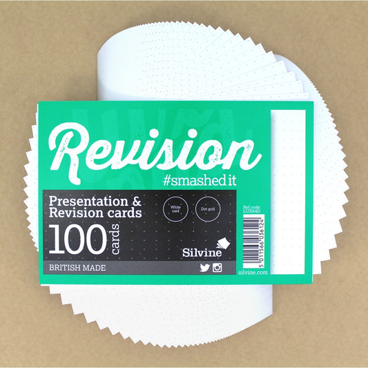 Fiches de révision 152 x 102 mm, blanches, quadrillées 5 mm, 100 fiches
