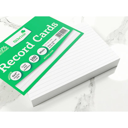Fiches blanches 100 % recyclées 152 x 102 mm
