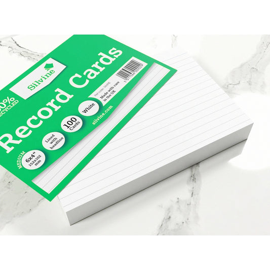 Fiches blanches 100 % recyclées 152 x 102 mm