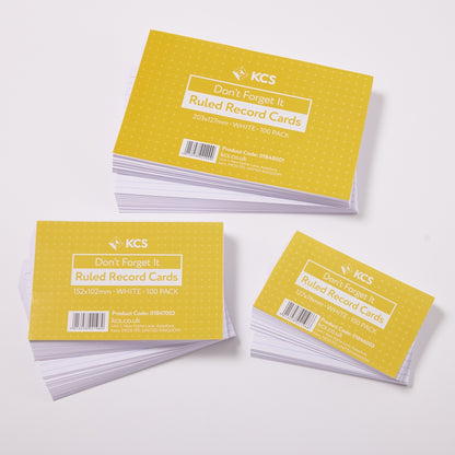 Fiches blanches lignées KCS 203 x 127 mm