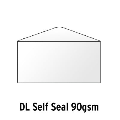 Enveloppes blanches autocollantes - Boîte de 1000 - DL 90 g/m²