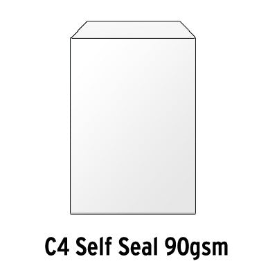 Enveloppes blanches autocollantes - Boîte de 250 - C4 90 g/m²