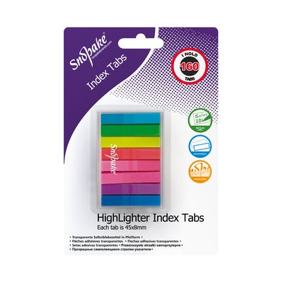 Marque-pages repositionnables Snopake 45 x 8 mm - 160 onglets