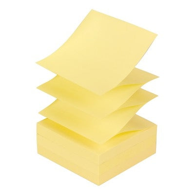 Blocs de notes repositionnables Post-it® Z jaunes (lot/12) - 76 x 76 mm