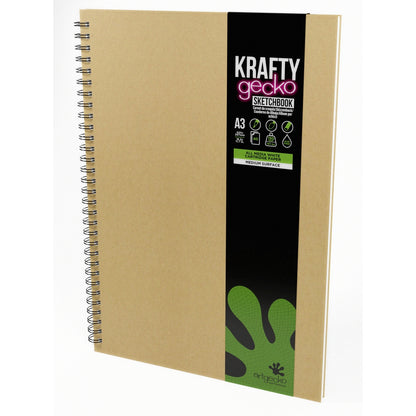 Carnet de croquis à spirale Krafty Artgecko - A3 portrait