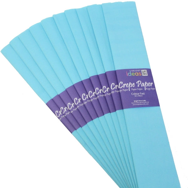 Papier crépon bleu clair, Lot de 10