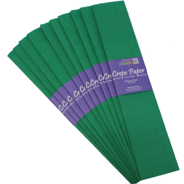 Papier crépon vert foncé, Lot de 10