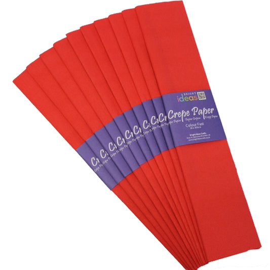 Papier crépon rouge, Lot de 10