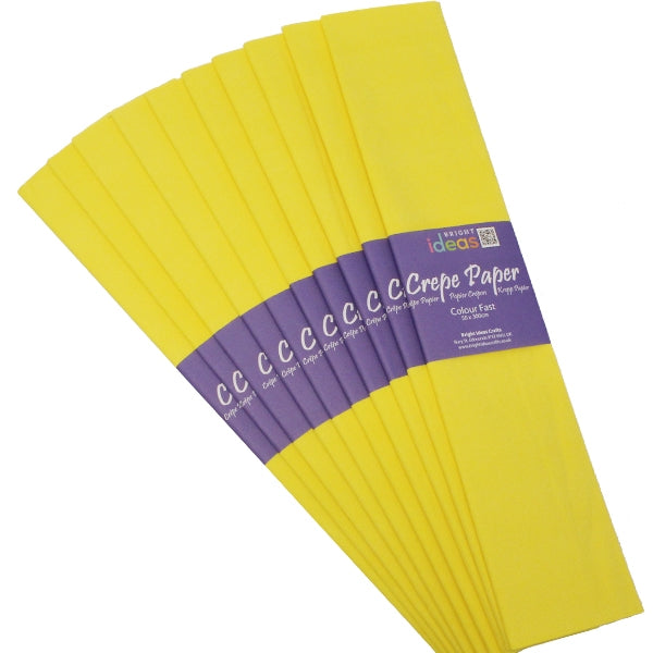 Papier crépon jaune, Lot de 10