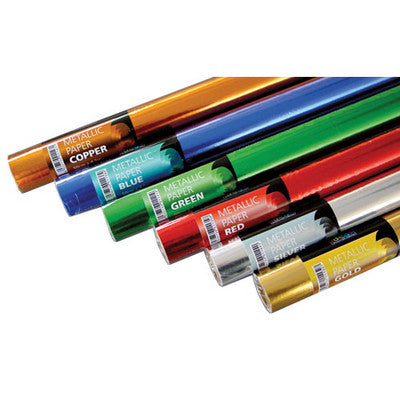 Rouleaux de papier métallisé 500 mm x 4,5 m - coloris assortis (lot/6)