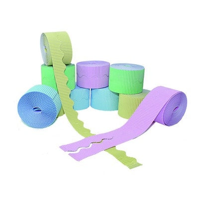Rouleaux de bordure ondulée pastel 15 mm (lot/10)