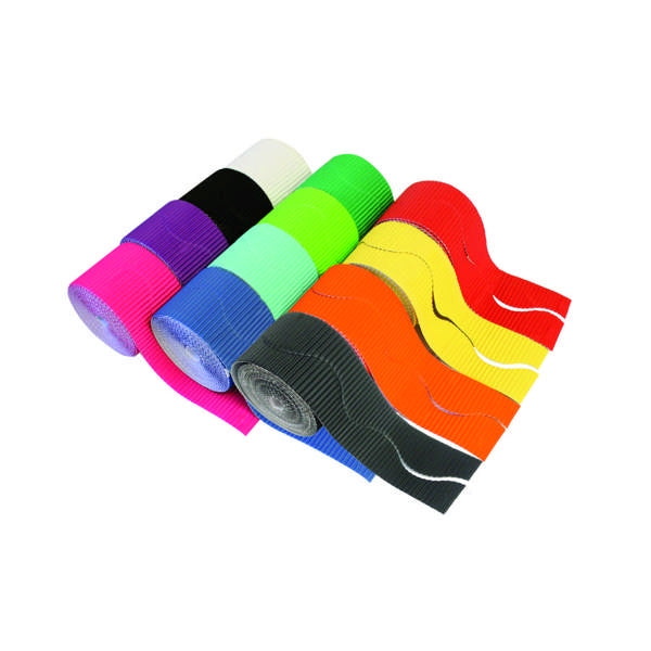 Rouleaux de bordures ondulées (lot/12) - couleurs assorties