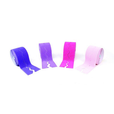 Rouleaux de bordures ondulées (lot/4) - violet/rose