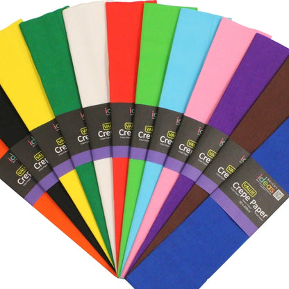 Papier crêpon (lot/50) - couleurs assorties