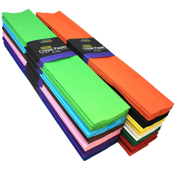 Papier crêpon (lot/50) - couleurs assorties