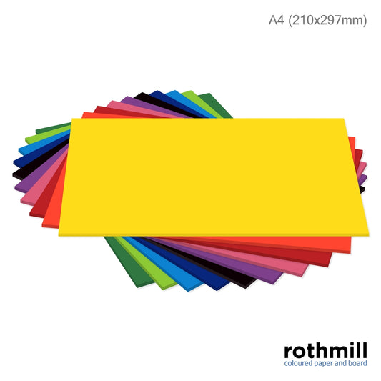 Papier cartonné couleurs vives Rothmill A4 280 microns (lot/50)
