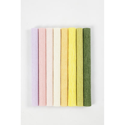 Papier crépon couleurs printanières - 8 feuilles