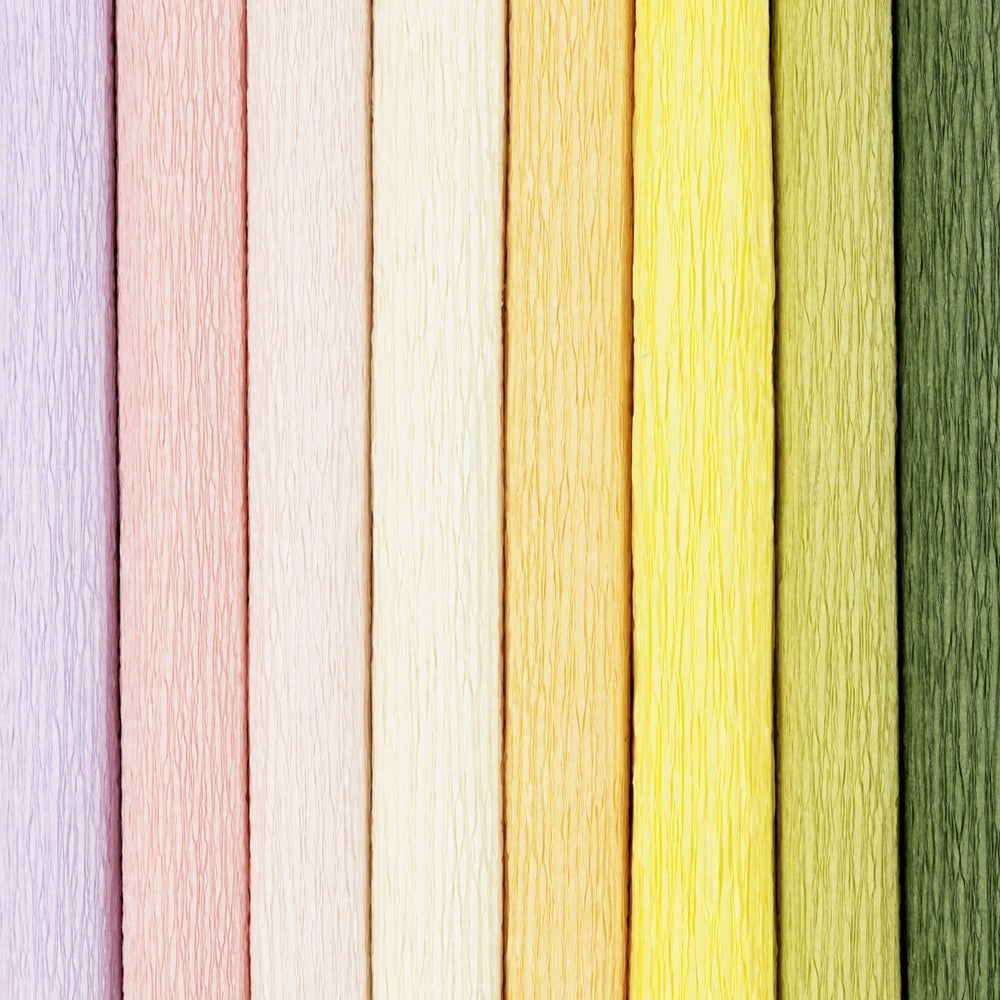 Papier crépon couleurs printanières - 8 feuilles