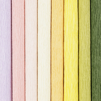Papier crépon couleurs printanières - 8 feuilles