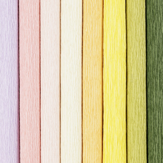 Papier crépon couleurs printanières - 8 feuilles