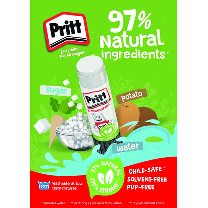 Bâtons de colle Pritt originaux, lot de 34 x 43 g + 4 x 10 g GRATUITS