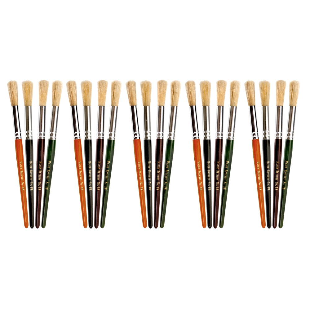 Pinceaux ronds courts en poils de sanglier (lot/4)