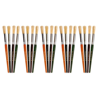Pinceaux ronds courts en poils de sanglier (lot/4)