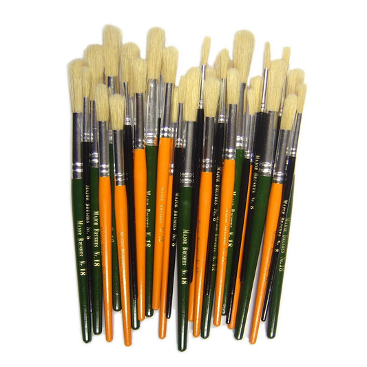 Pinceaux ronds courts poils de soie de porc (lot/30)