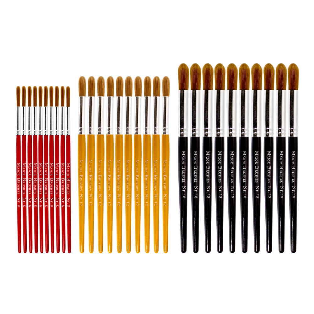 Pinceaux en nylon doré à bords effilés (lot/30)