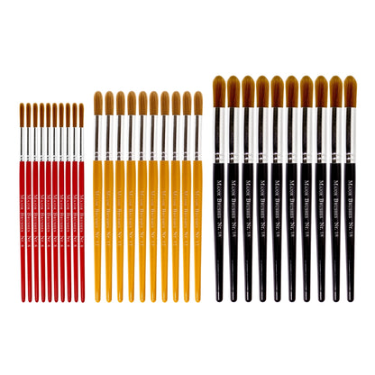 Pinceaux en nylon doré à bords effilés (lot/30)