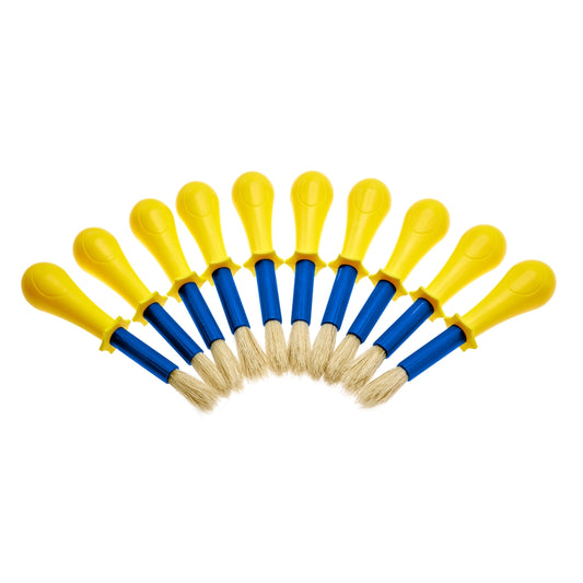 Pinceaux jumbo non roulants poils naturels - jaunes/bleus (lot/10)