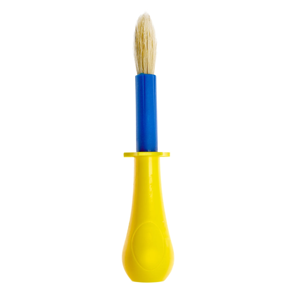 Pinceaux jumbo non roulants poils naturels - jaunes/bleus (lot/10)