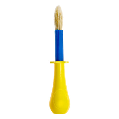 Pinceaux jumbo non roulants poils naturels - jaunes/bleus (lot/10)