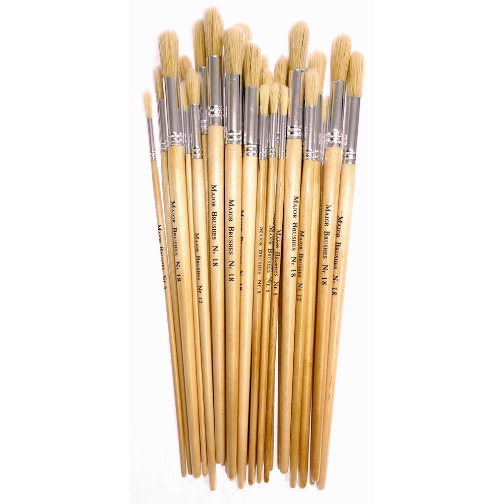 Pinceaux ronds poils de soie de porc (lot/30)